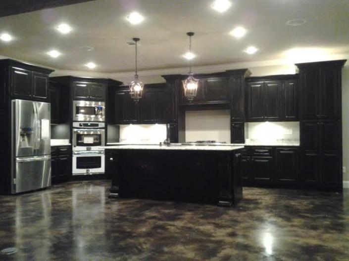 Distressed black kitchen cabinets deals
