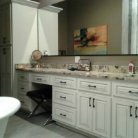 White Custom Bathroom Cabinets 