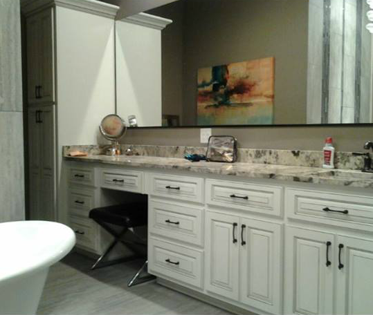 White Custom Bathroom Cabinets 